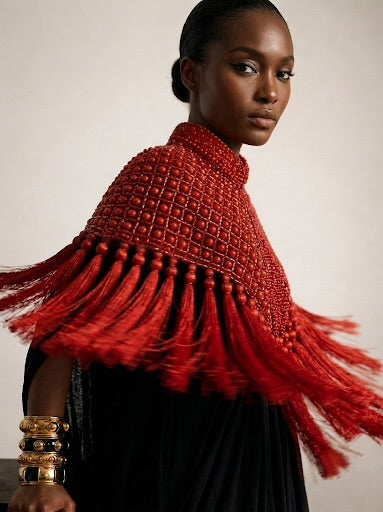 Rouge Tassel Cape