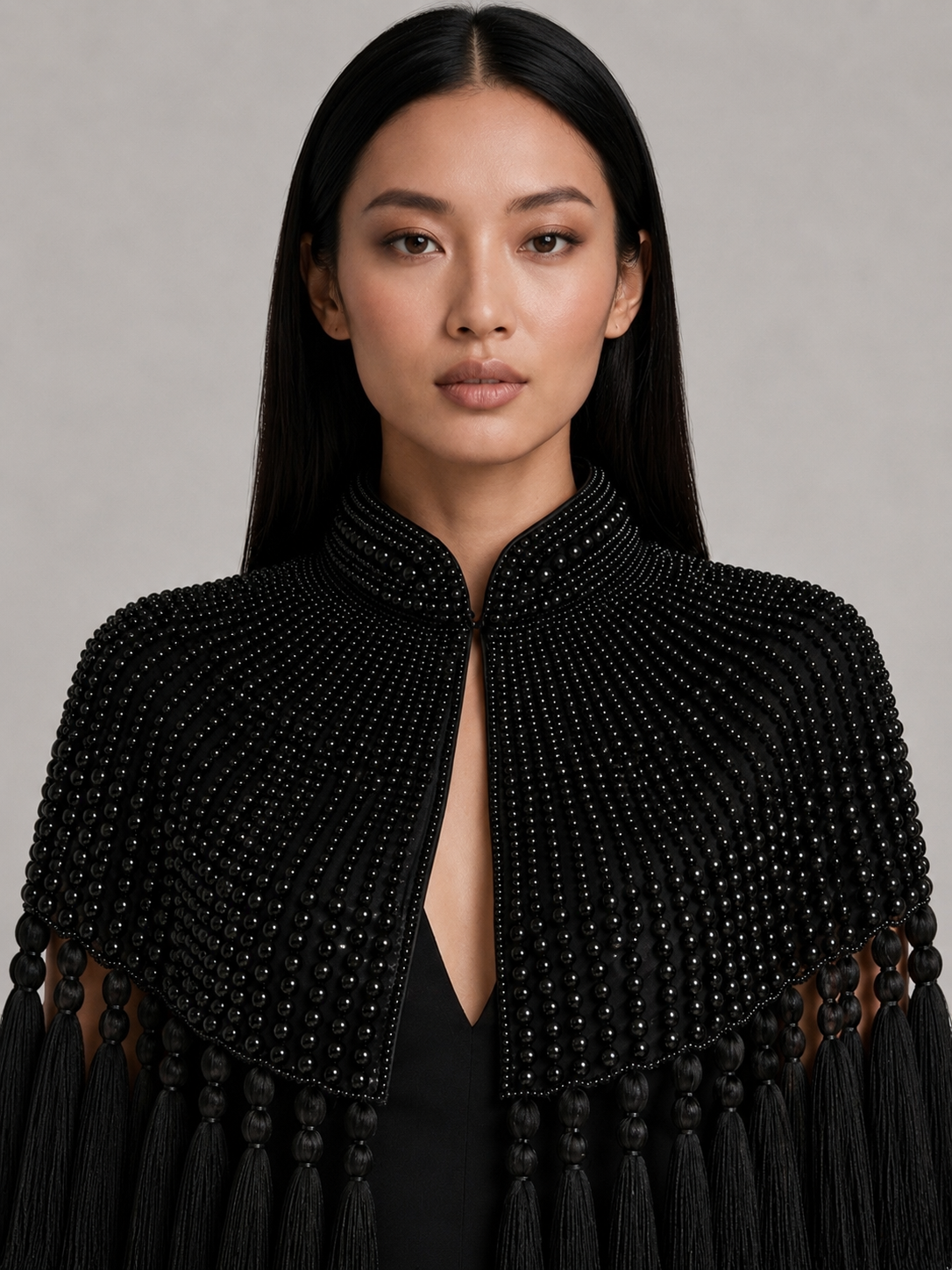Noir Monarch Tassel Cape