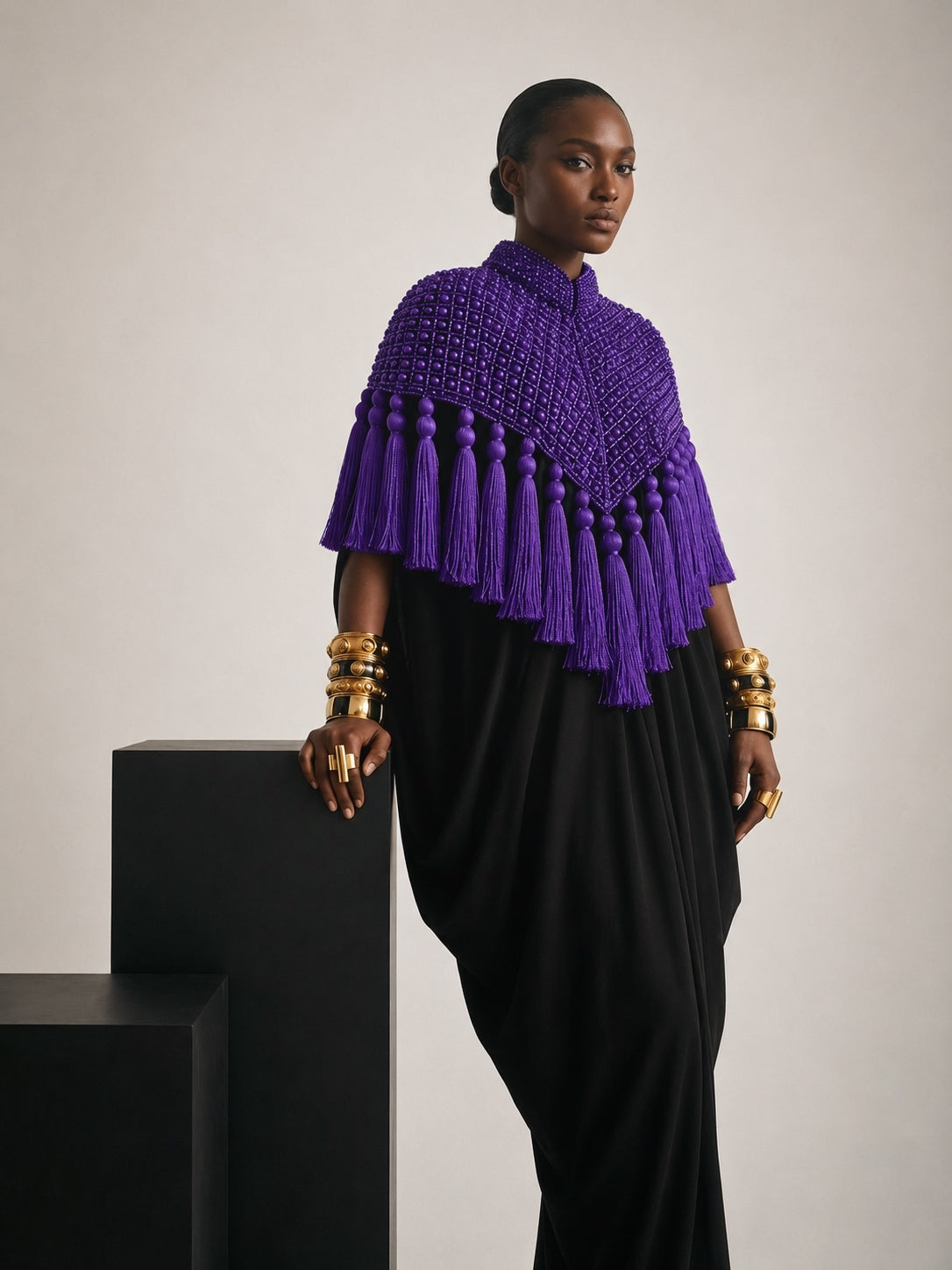 Purple Rain Tassel Cape