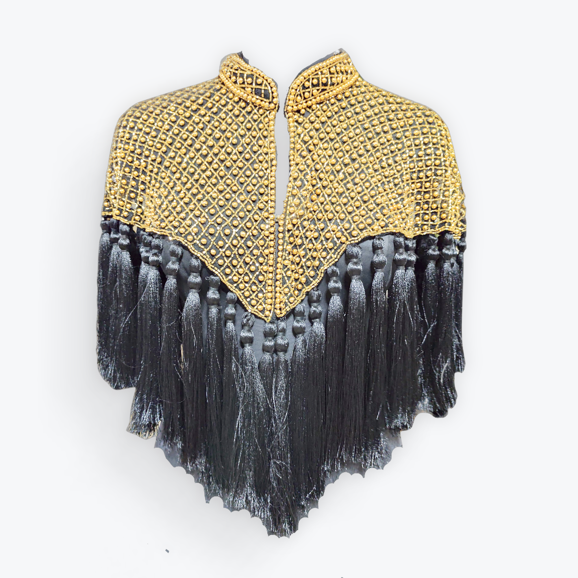 Black and Gold Tassel Cape