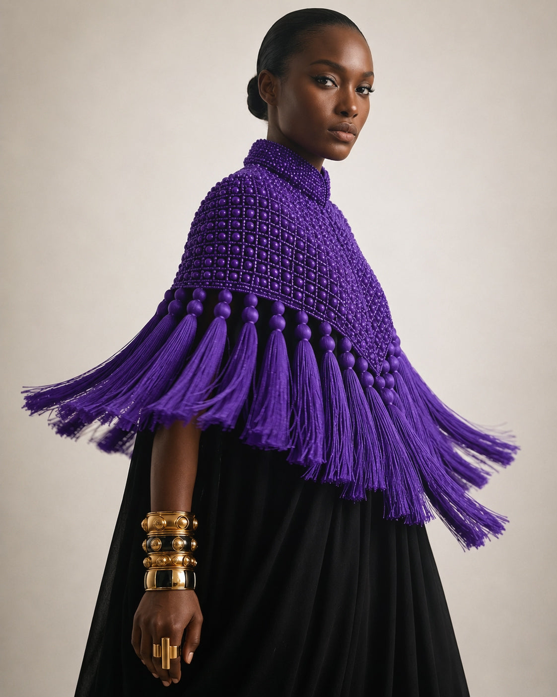 Purple Rain Tassel Cape