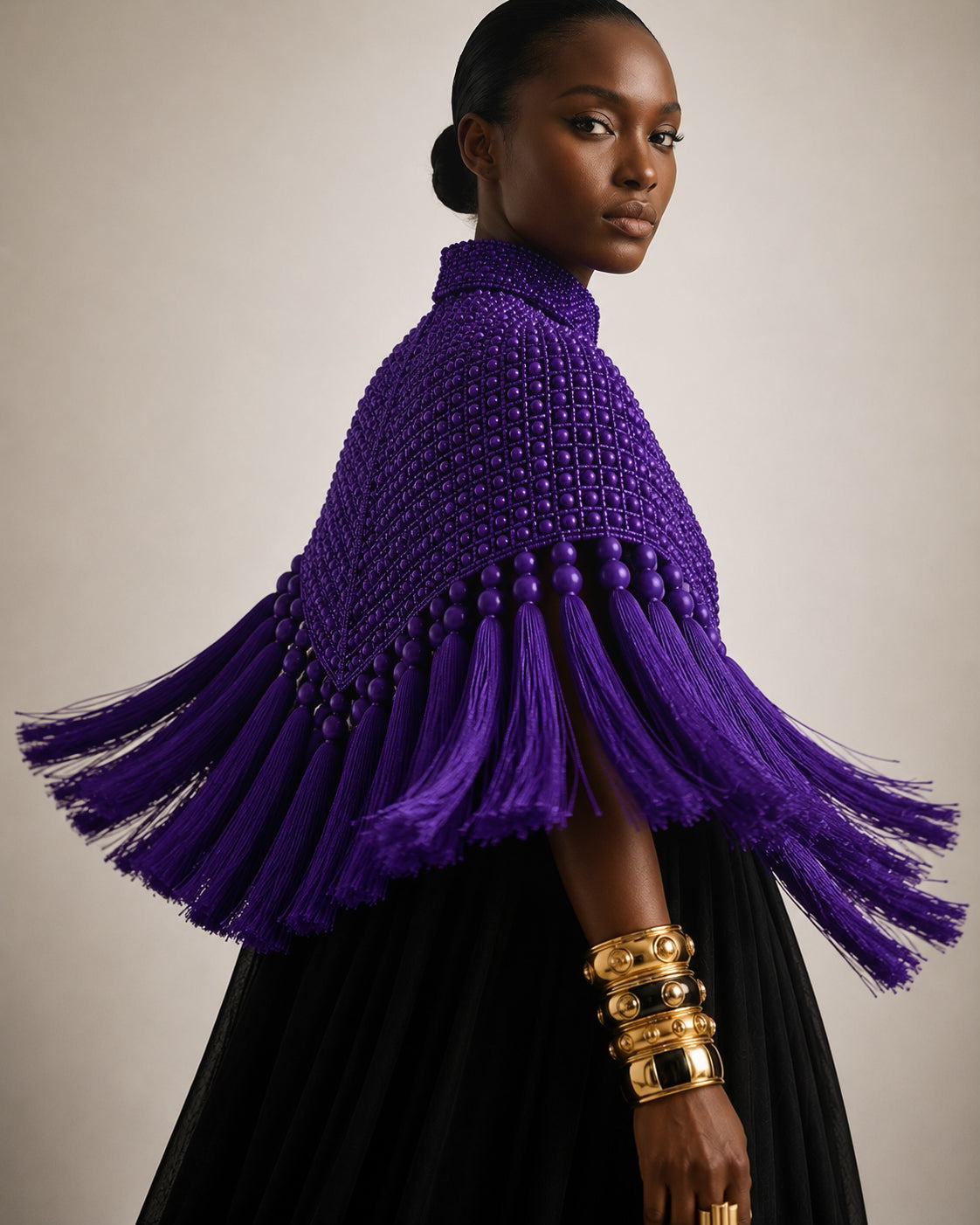 Purple Rain Tassel Cape